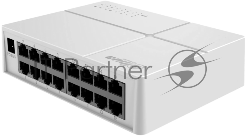Коммутатор 16-в-1 Dahua DH-SF1016L /16 портов до 100 Мбит.с/коммутация до 3.2 Гбит.с/неуправляемый/Plug & Play/белый (DH-SF1016L)