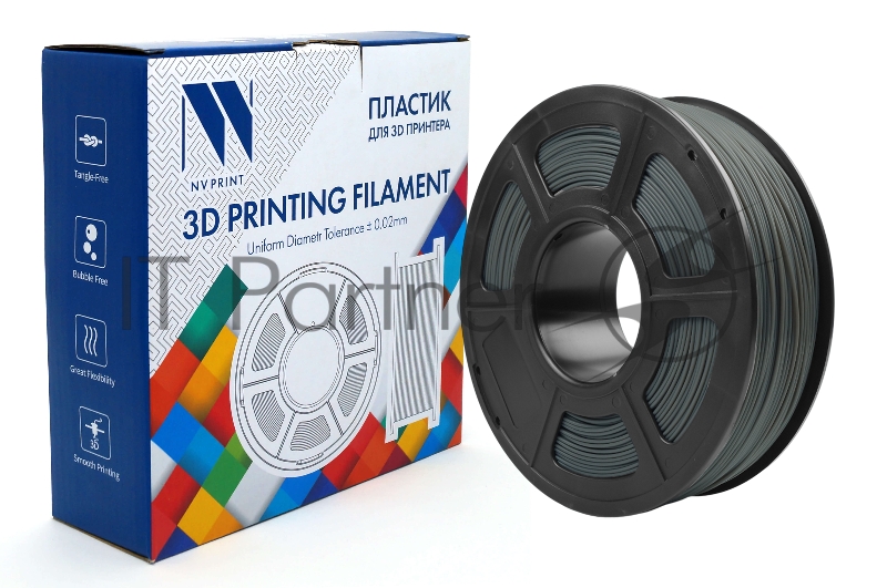 Филамент NVPRINT PA Dark Grey для 3D печати диаметр 1.75мм масса 1 кг