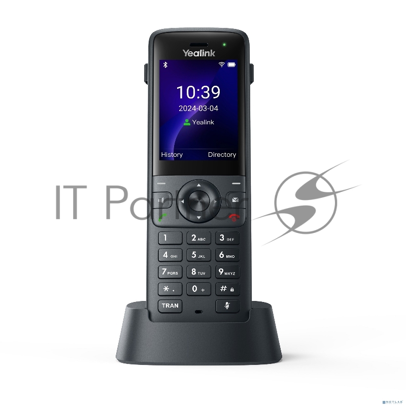 Беспроводной Wi-Fi SIP-телефон Yealink AX83H, экран 2.4, Wi-Fi 6, виброоповещение, Bluetooth, 3.5mm, Type-C, SNC, звук HD (AX83H)