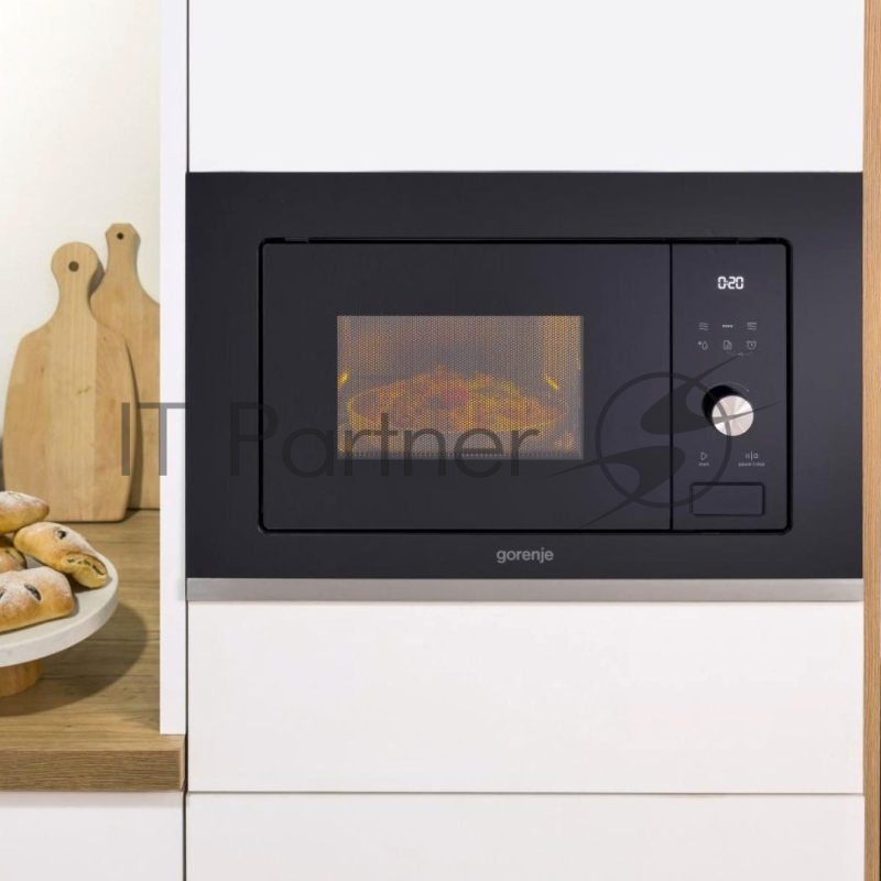 Встраиваемая микроволновая печь GORENJE BMX201AG1BG Электронное управление,Цвет: Черный,Открывание дверцы: Открывание дверцы влево,Объем: 20 л,Габаритные размеры (шхвхг): 59,5 × 38,8 × 34,4 см