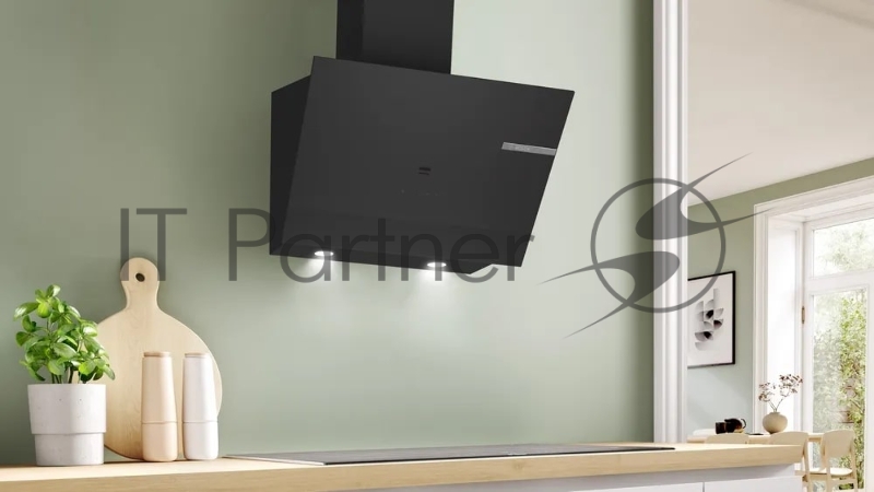 Наклонная вытяжка Bosch DWK67PJ60T для настенного монтажа, максимальная производительность 700м3/ч, 60см, цвет: черный ,touch control