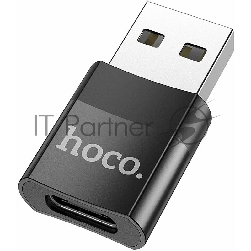 Переходник USB2.0 OTG Hoco, AM/Type-C(F), UA17, черный, коробка