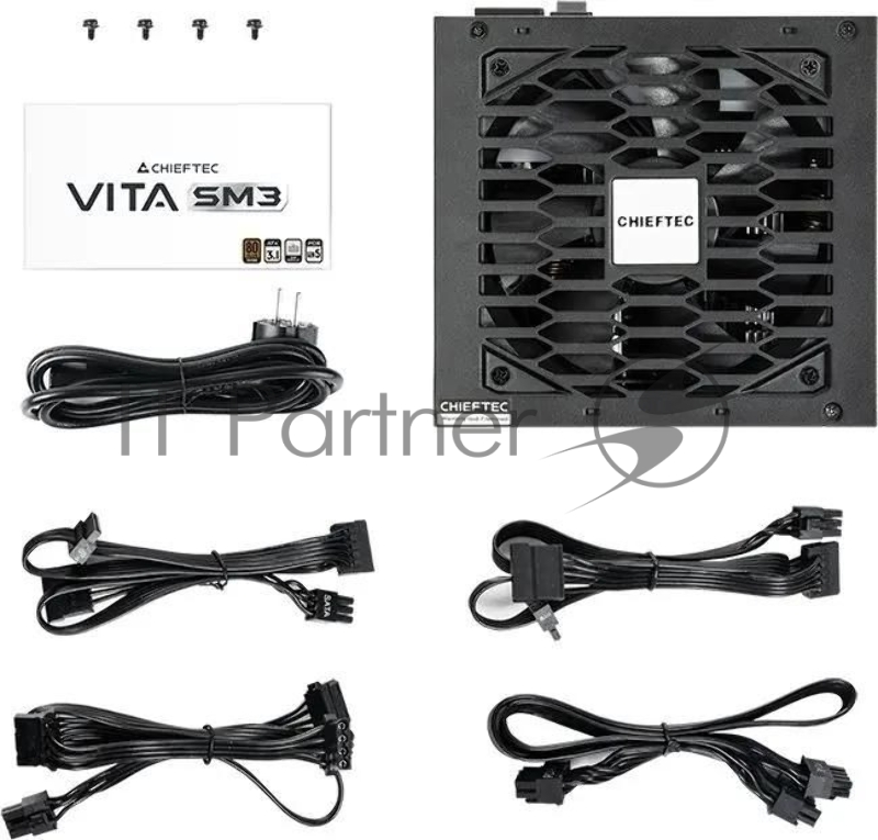 Блок питания Chieftec Vita SM3 BPX-750-C (ATX 3.1, 750W, 80 PLUS BRONZE, Active PFC, 120mm fan, Semi-modular Cable Management) Retail