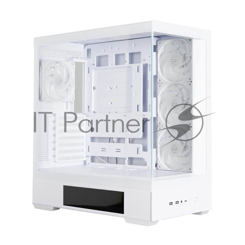 Корпус ZALMAN P40 DS, ATX, WHITE, WINDOW, 9.1-inch LCD screen, 2xCombo(2.5” or 3.5”), 1x2.5”, 1xUSB TYPE-C, 2xUSB3.0, SIDE 3x120mm ARGB, REAR 1x120mm ARGB