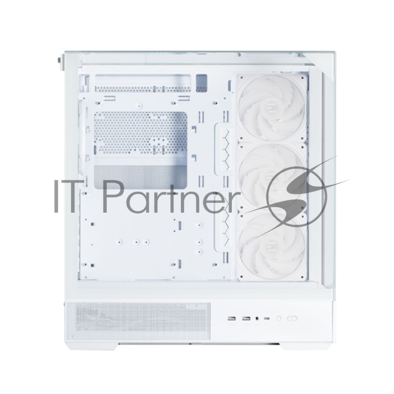 Корпус ZALMAN P40 Prism Plus, ATX, WHITE, WINDOW, 3xCombo (3.5 or 2.5), 1xUSB TYPE-C, 2xUSB3.0, SIDE 3x120mm ARGB, REAR 1x120mm ARGB