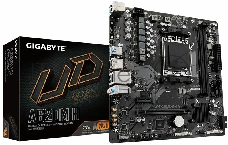 Материнская плата Gigabyte A620M H (V1.2/V2.0), SocketAM5 AMD A620 2xDDR5 mATX AC`97 8ch(7.1) GbLAN RAID+VGA+HDMI