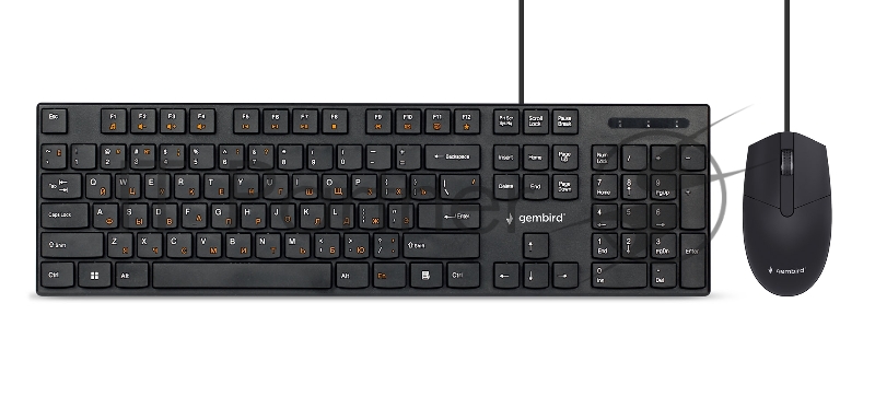 Комплект проводной клавиатура+мышь Gembird KBS-9050L, 104кл+3кн, 12Fn, 1000 DPI, 1.8м, черный