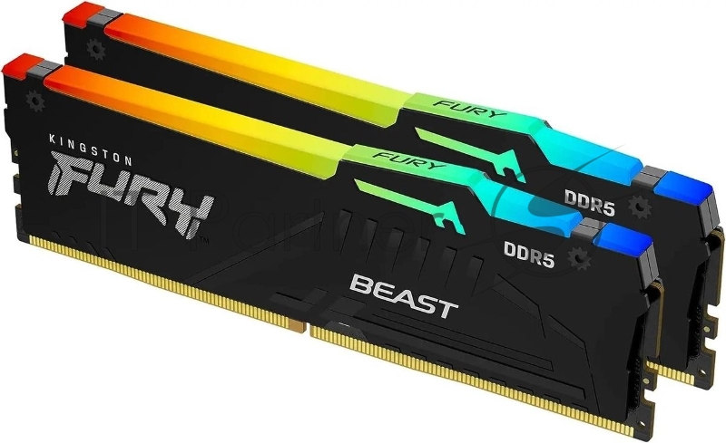 Память DDR5 2x32GB 5200MHz Kingston KF552C40BB2AK2-64 Fury Beast Black RGB RTL Gaming PC5-41600 CL40 DIMM ECC 288-pin 1.25В dual rank с радиатором Ret