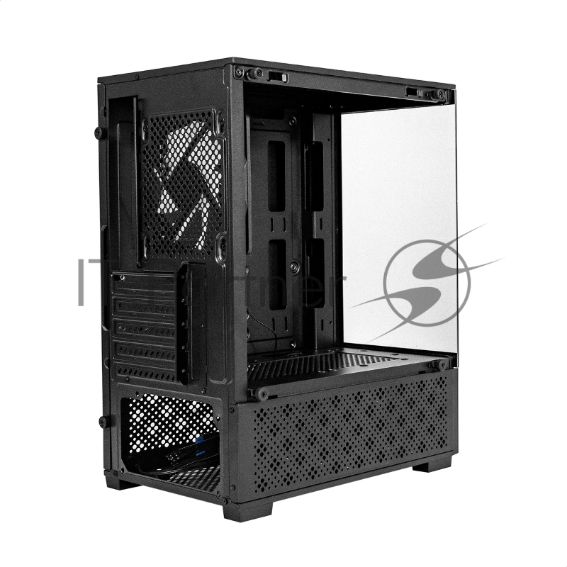 Корпус Minitower ExeGate i3 SEA LE-NPX650 (mATX, БП 650NPX, 1*USB+1*USB3.0, HD аудио, черный, передняя и боковая панели - закаленное стекло)