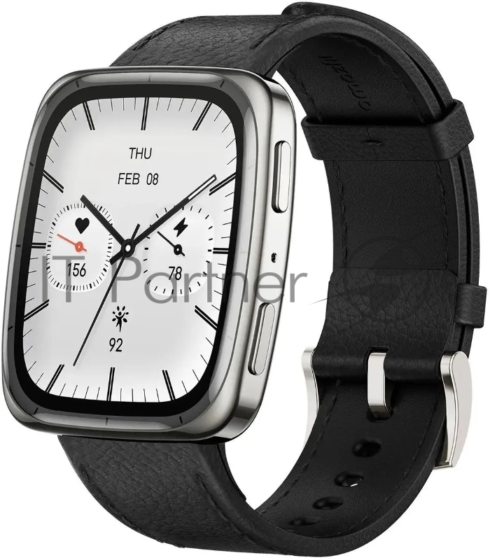 Смарт-часы Amazfit Active 2S A2440 1.75 AMOLED корп.серебристый рем.черный разм.брасл.:150-210мм (6972596108825)