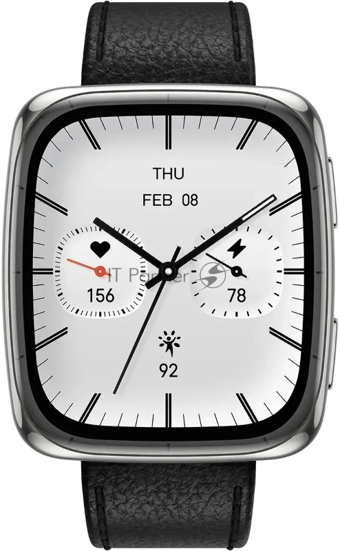 Смарт-часы Amazfit Active 2S A2440 1.75 AMOLED корп.серебристый рем.черный разм.брасл.:150-210мм (6972596108825)