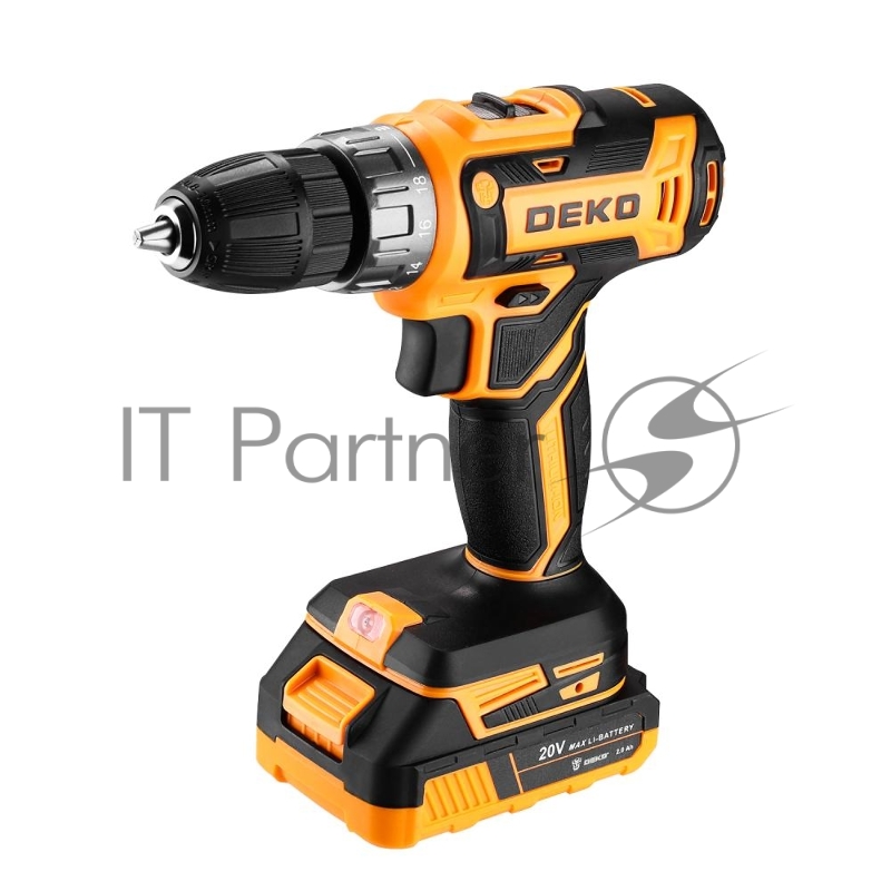 Аккумуляторная дрель-шуруповерт DEKO GCD20DU PRO в кейсе + набор 63 инструмента для дома, 20В, 2х2.0Ач