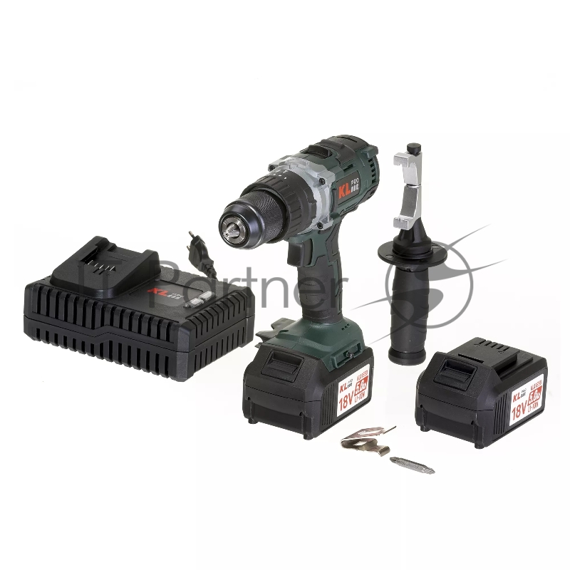 Профессиональный ударный бесщеточный шуруповерт KLPRO KLDM18B-50 (18В, Li-ion-2шт, 5.0Ач, 60Нм, ручка, З/У-4А ,в кейсе)