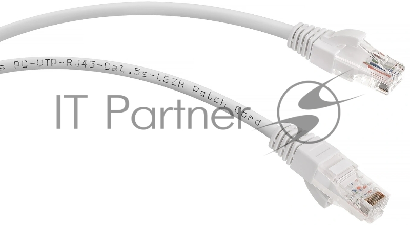 Шнур комм. Cabeus, кат. 5е, неэкр., U/UTP, RJ45/RJ45, LSZH, AWG24, 2м, белый