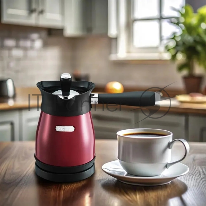 Электрическая турка Kitfort КТ-7499 1000 Вт красный/черный