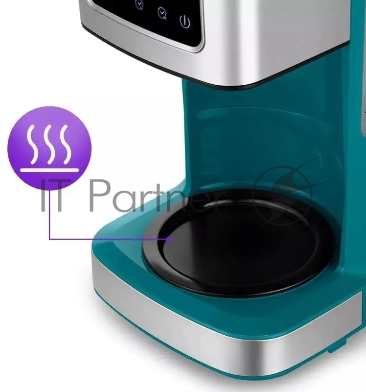 Кофеварка капельная Kitfort КТ-7251 бирюзовый/нержавеющая сталь, исп. кофе - молотый, 1,8 л, 1000 Вт