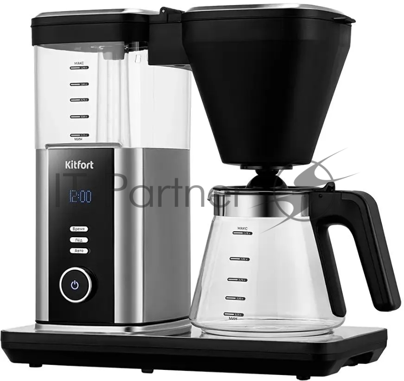 Кофеварка капельная Kitfort КТ-7213 1550Вт нержавеющая сталь/черный