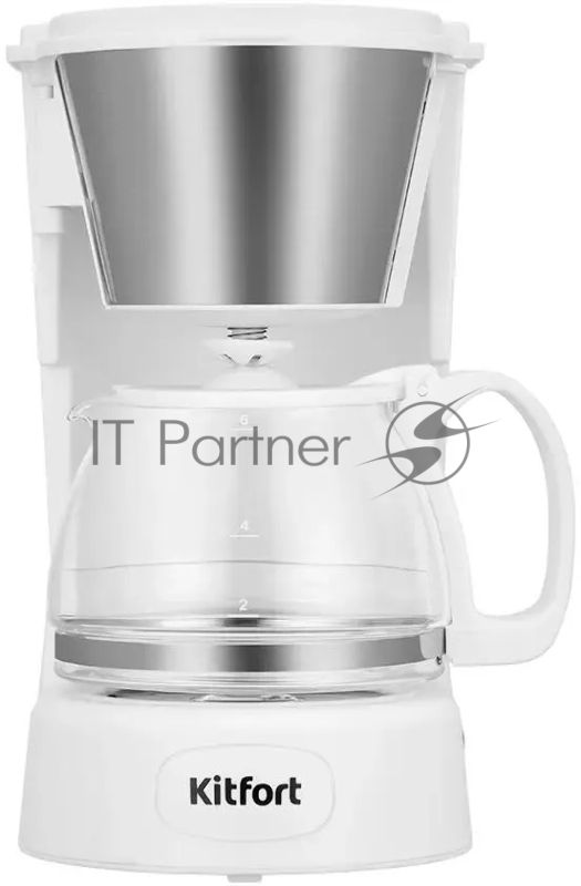 Кофеварка капельная Kitfort КТ-7631 650Вт белый/серебристый
