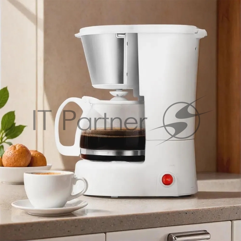 Кофеварка капельная Kitfort КТ-7631 650Вт белый/серебристый