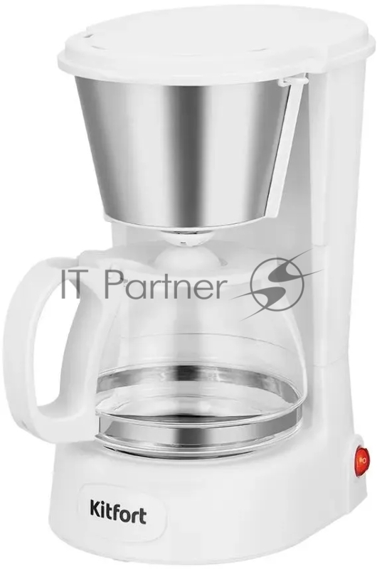 Кофеварка капельная Kitfort КТ-7631 650Вт белый/серебристый