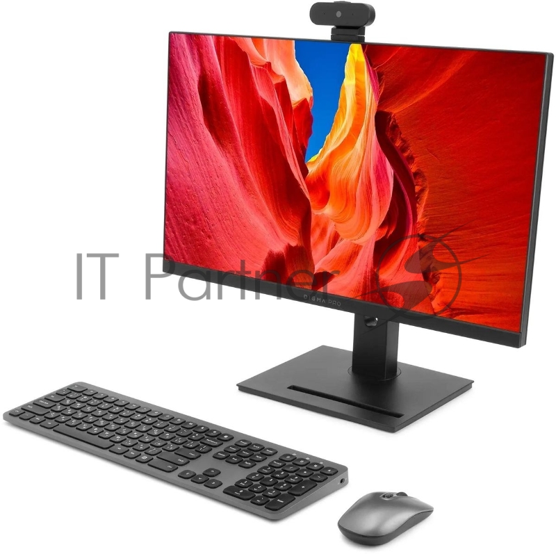 Моноблок Digma Pro Vision 23.8 Full HD Ryzen 5 7535U (2.9) 16Gb SSD512Gb RGr CR Windows 11 Pro Eth WiFi BT 90W клавиатура мышь Cam черный 1920x1080