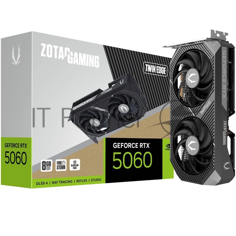 Видеокарта Zotac PCI-E 5.0 RTX 5060 TWIN EDGE NVIDIA GeForce RTX 5060 8Gb 128bit GDDR7 2497/28000 HDMIx1 DPx3 HDCP Ret