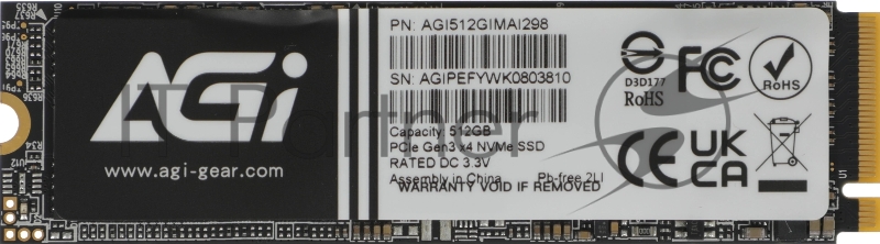 Твердотельный накопитель SSD AGI AI298 M.2 PCIe 512GB RETAIL-Color Box