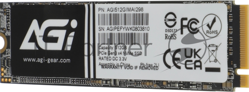 Твердотельный накопитель SSD AGI AI298 M.2 PCIe 512GB RETAIL-Color Box