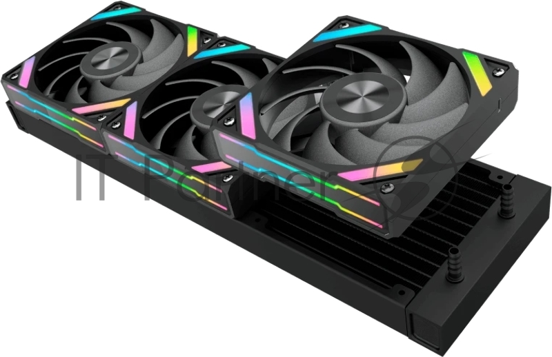 Водяное охлаждение для процессора SAMA Q60 Black (360mm, LED temp., черный, ARGB/ Fans: 3x120mm, 86CFM, 30dBA, 2600RPM/ Pump height 64mm, 30dBA, 2800RPM, Rad thickness 27mm/ S: 1851, 1700, 1200, 20XX, 115X, AM5, AM4)