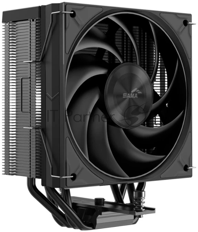 Кулер для процессора SAMA A40 (240W, 4-pin PWM, 152mm, 4x6mm, 1x120mm, 78CFM, 29dBA, 2200RPM, S: 1851/1700/1200/115X, AM5/AM4, черный)