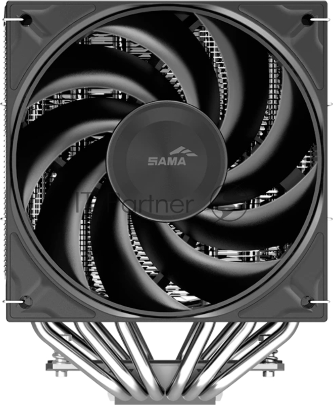 Кулер для процессора SAMA A60E (265W, 4-pin PWM, 156.5mm, 6x6mm, 2x120mm, 78CFM, 29dBA, 2200RPM, S: 1851/1700/1200/115X, AM5/AM4, silver)
