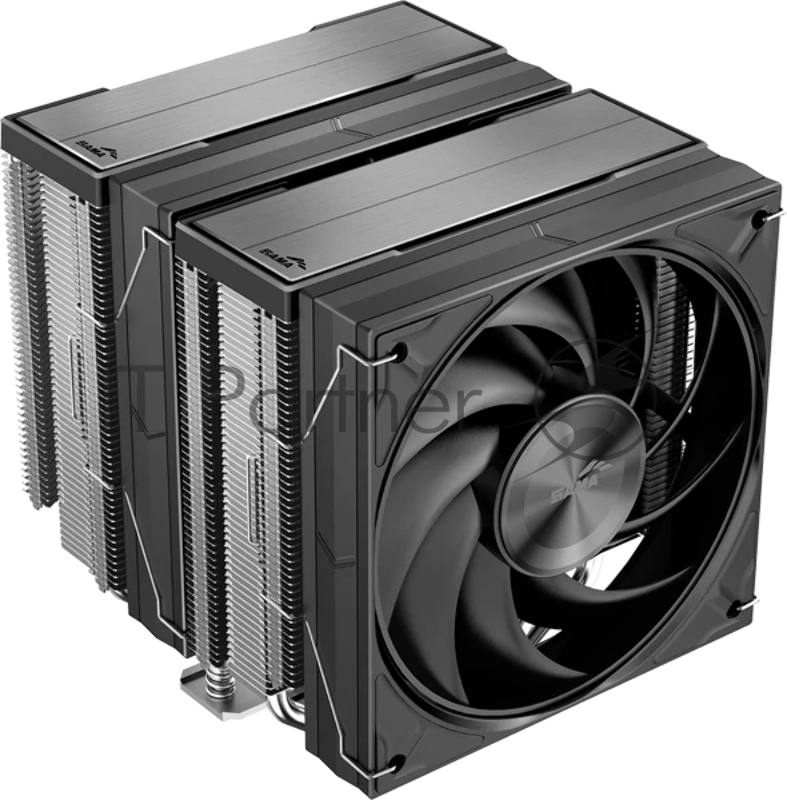 Кулер для процессора SAMA A60E (265W, 4-pin PWM, 156.5mm, 6x6mm, 2x120mm, 78CFM, 29dBA, 2200RPM, S: 1851/1700/1200/115X, AM5/AM4, silver)