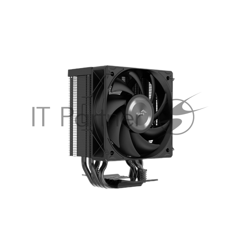 Кулер для процессора SAMA X40 (200W, 4-pin PWM, 133.5mm, 4x6mm, 1x100mm, 50.1CFM, 35.2dBA, 2600RPM, S: 1851/1700/1200/115X, AM5/AM4, черный)