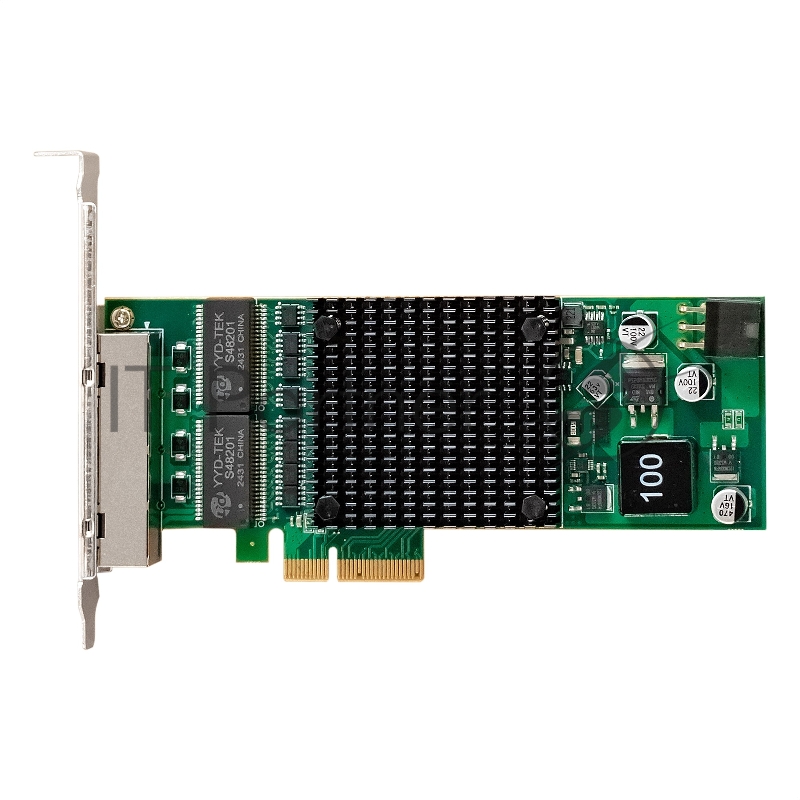 Сетевой адаптер ExeGate EXE-I350-T4V2-PoE (PCI-E x4 v2.1, порты 4xRJ45 PoE (медные, с поддержкой PoE), 10/100/1000Mbps, Gigabit Frame Grabber NIC Intel Chipset NHI350AM4)