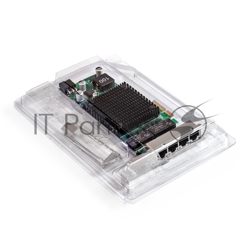 Сетевой адаптер ExeGate EXE-I350-T4V2-PoE (PCI-E x4 v2.1, порты 4xRJ45 PoE (медные, с поддержкой PoE), 10/100/1000Mbps, Gigabit Frame Grabber NIC Intel Chipset NHI350AM4)