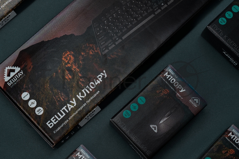 Мышь проводная БЕШТАУ М100РУ черный, 1600 dpi, USB, кнопки - 3