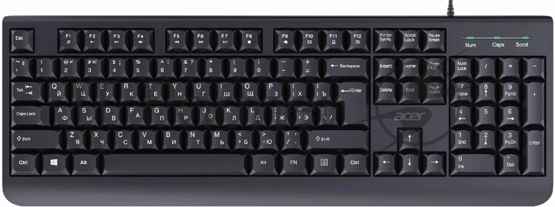Клавиатура Acer OKW400 черный USB Multimedia (ZL.KBDEE.01C) кабель 1.8м