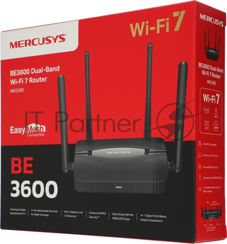Двухдиапазонный роутер Wi-Fi 7 Mercusys MR25BE BE3600