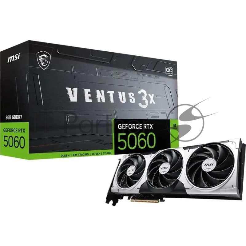 Видеокарта MSI PCI-E 5.0 RTX 5060 8G VENTUS 3X NVIDIA GeForce RTX 5060 8Gb 128bit GDDR6 2602/28000 HDMIx1 DPx3 HDCP Ret
