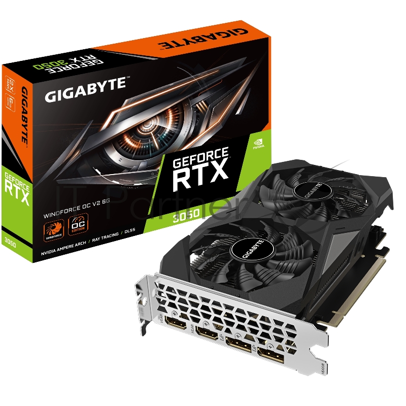 Видеокарта Gigabyte GV-N3050WF2OCV2-6GD PCI-E 4.0 96bit GDDR6 1470/14000 HDMIx2 DPx2 HDCP Ret