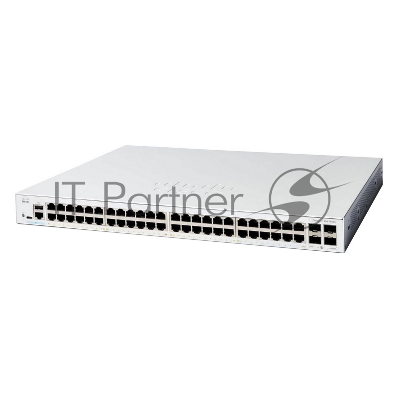 Коммутатор CISCO Catalyst 1300 48x 10/100/1000 Ethernet RJ-45 ports, 4x 1G SFP uplinks, RackMount kit, C1300-48T-4G