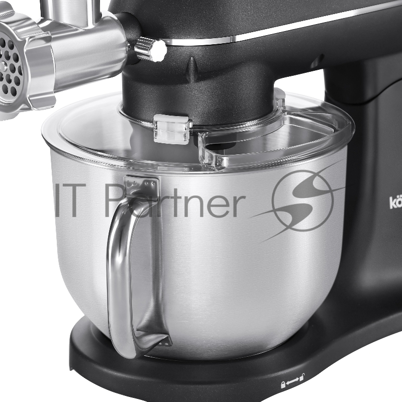 Кухонная машина KORTING KKM 0107 MB N, мощность 1500 Вт, 5 насадок, объем чаши 6.5 л, сенсорный дисплей/механическое управление, планетарное вращение, 11 скоростей, турборежим, импульсный режим, таймер, насадка для смешивания/крюк для теста/веничк/мя