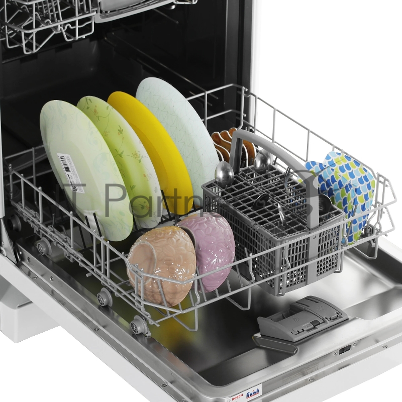 Отдельностоящая посудомоечная машина Bosch SMS26AW00Q Serie 2, 60см., Silence 12 комплектов цвет:белый Класс энергопотребления A++ уровень шума 48 дБ 6 программ, половинная загрузка , дисплей, таймер