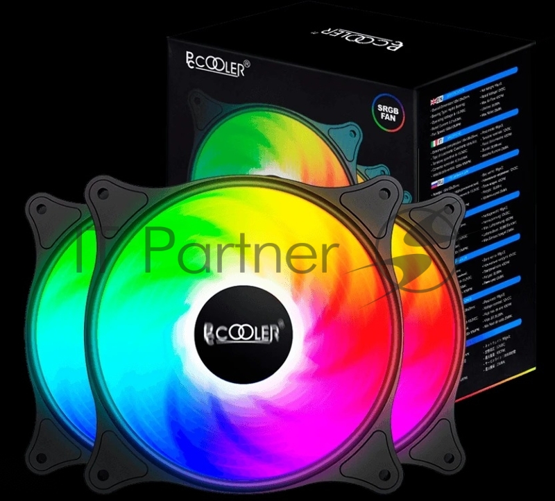 Кулер для корпуса Case Cooler PCCooler FX 120 ARGB BK 3 IN 1 (120x120x25mm, 4-pin PWM, ARGB, 52.79CFM, 33.2dBA, 2000RPM, Black, 3pcs)