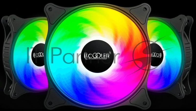 Кулер для корпуса Case Cooler PCCooler FX 120 ARGB BK 3 IN 1 (120x120x25mm, 4-pin PWM, ARGB, 52.79CFM, 33.2dBA, 2000RPM, Black, 3pcs)