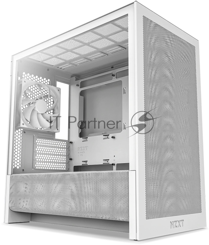Корпус без блока питания/ Case NZXT H3 Flow (2025), Midi-Tower, TG, 1x120mm, 1xUSB-A 3.2 + 1xUSB-C 3.2, mATX, mITX White