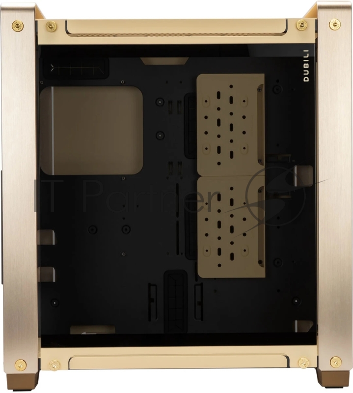 Корпус без блока питания/ Case InWin Dubili, Full-Tower, TG, 4x140mm, 2xUSB-A 3.2 + 1xUSB-C 3.2, E-ATX, ATX, mATX, mITX Champagne Gold