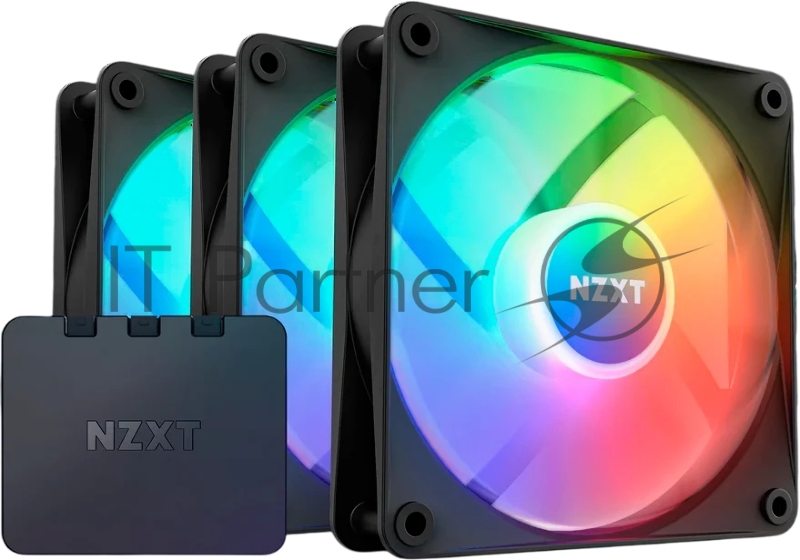 Кулер для корпуса ПК/ Case Cooler NZXT F120 RGB Core Triple Pack (120x120x25mm, 4-pin PWM, RGB, 78.86CFM, 33.88dBA, 1800RPM, Black, 3pcs)
