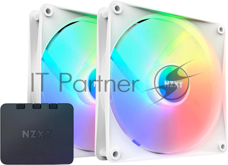 Кулер для корпуса ПК/ Case Cooler NZXT F140 RGB Core Twin Pack (140x140x25mm, 4-pin PWM, RGB, 89.48CFM, 32.5dBA, 1800RPM, White, 2pcs)