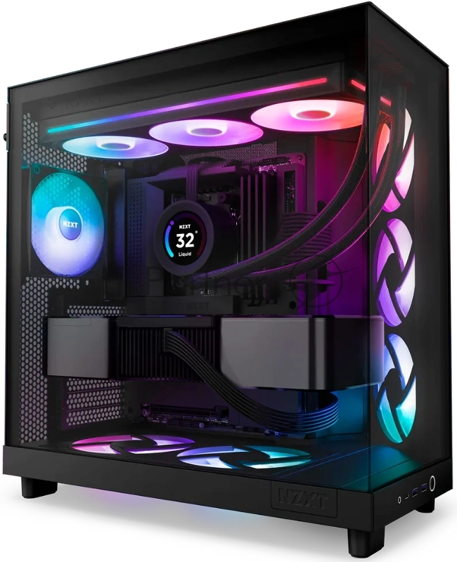 Кулер для корпуса ПК/ Case Cooler NZXT F360 RGB Core (120x120x25mm, 4-pin PWM, RGB, 75.12CFM, 30dBA, 2400RPM, Black, Single-Frame RGB Fan Unit)
